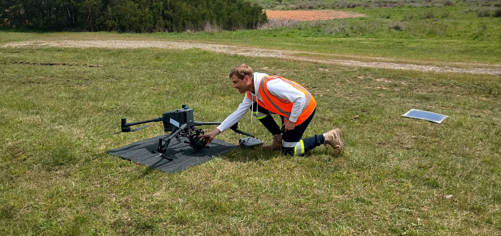 Automated drone take off for utility pole inspection by CEO